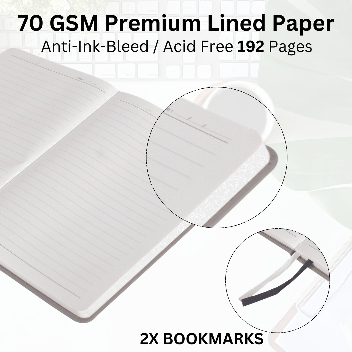 PU Hardbound Cover With Card Pocket Diary - Blue