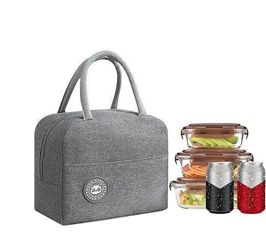 Lunch Bag for Office use, Men and Women/ Tiffin Bags for School Kids - Grey