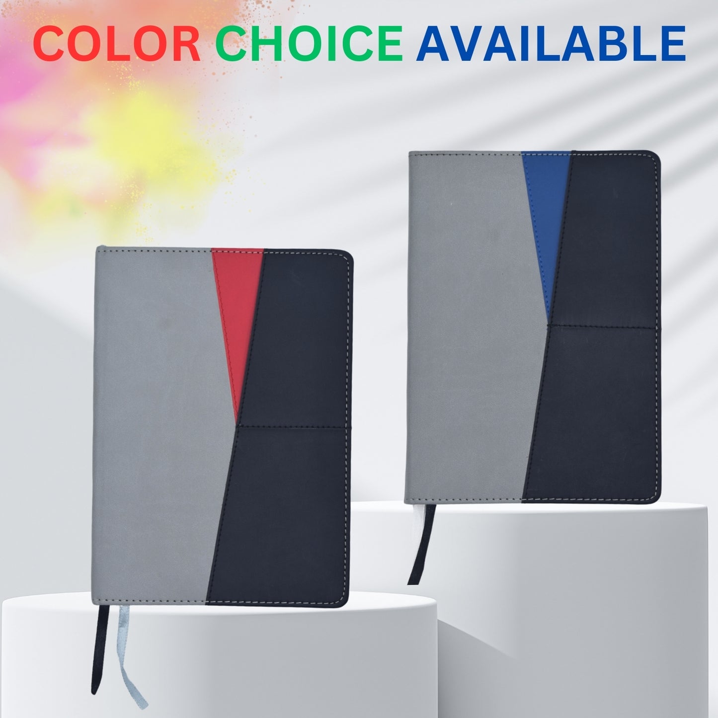 PU Hardbound Cover With Card Pocket Diary - Blue