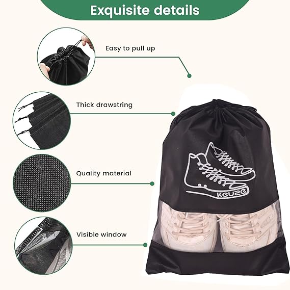Shoe Bag for Travel & Storage - Set of 10
