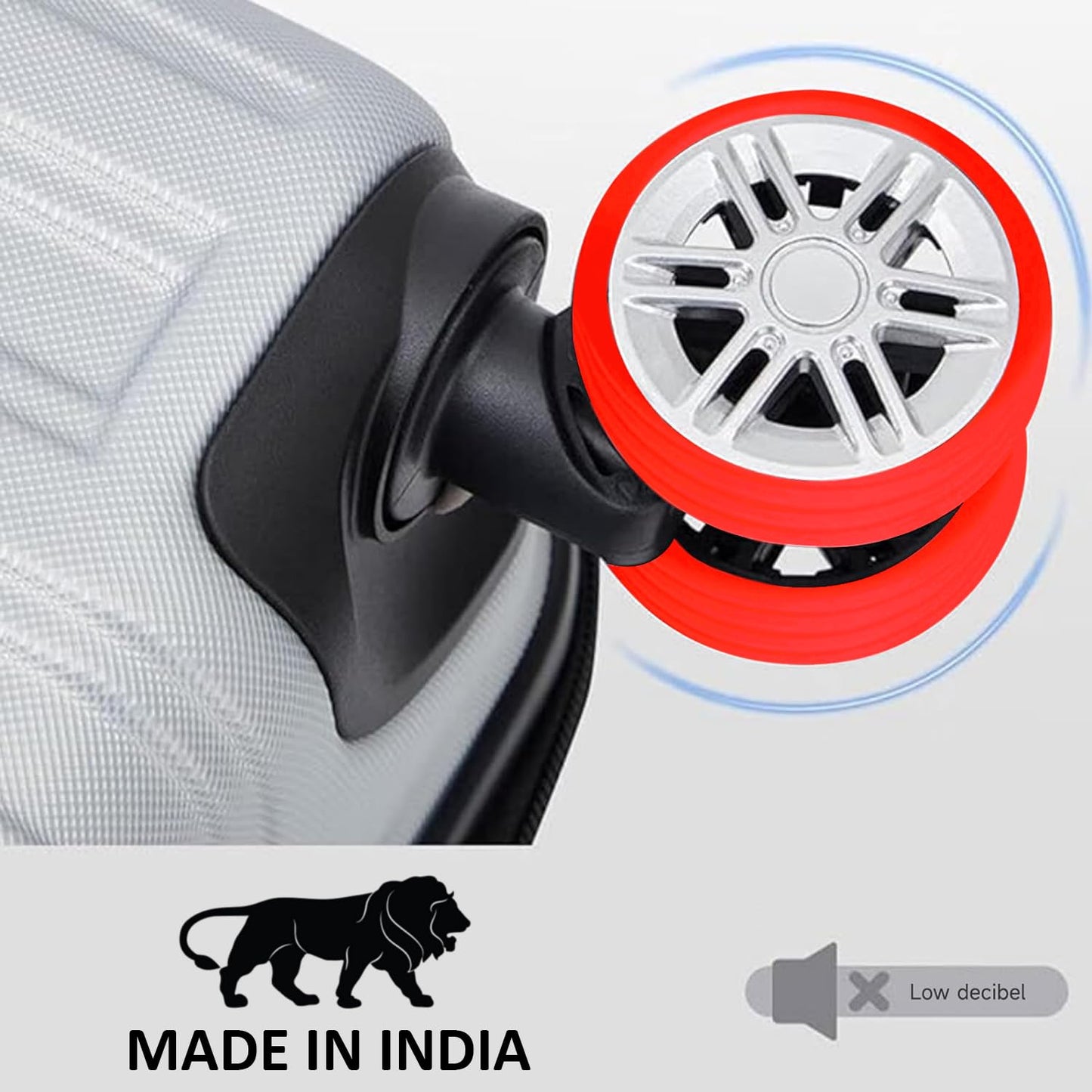 Silicon Travel Luggage Wheel Protector Cover - Red