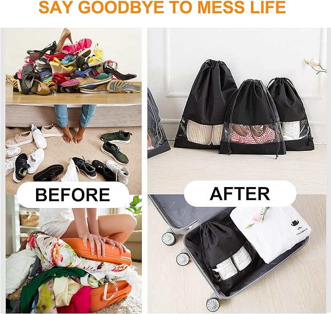 Shoe Bag for Travel & Storage - Set of 10