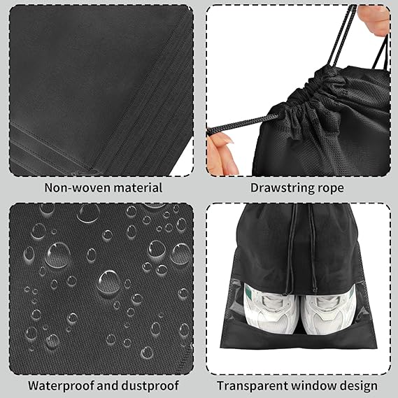 Shoe Bag for Travel & Storage - Set of 10