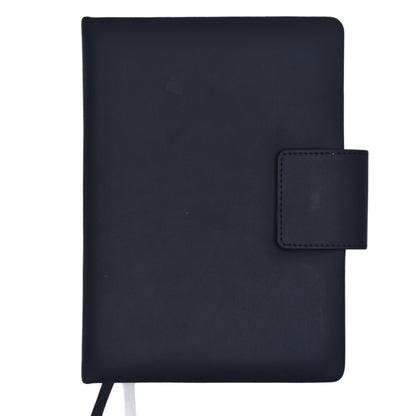 A5 Faux Leather Diary Journal with Magnetic Closure - Black