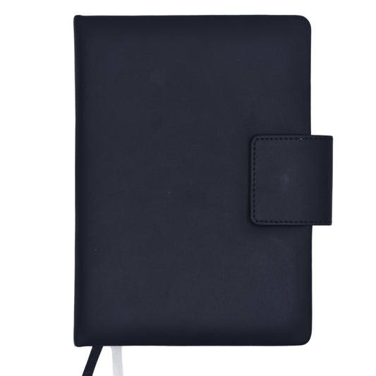 A5 Faux Leather Diary Journal with Magnetic Closure - Black
