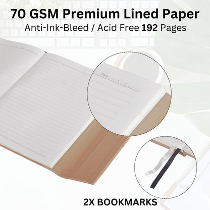 A5 Size with Double Magentic Flap Closure - Beige