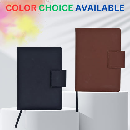 A5 Faux Leather Diary Journal with Magnetic Closure - Black