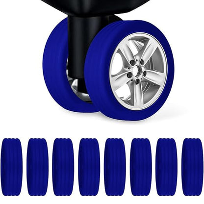 Silicon Travel Luggage Wheel Protector Cover - Blue