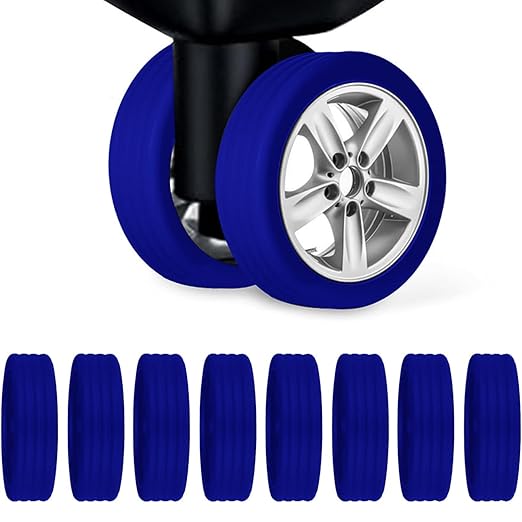Silicon Travel Luggage Wheel Protector Cover - Blue