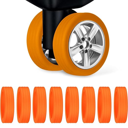 Silicon Travel Luggage Wheel Protector Cover - Orange